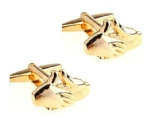 Gold handshake cufflink