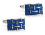 Blue enamel cufflink