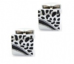 Black enamel cufflink