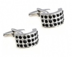 Black crystal cufflink