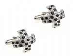 Cross crystal cufflink