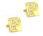 Gold alphabet cufflink