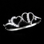 Silver heart bangle