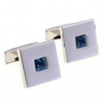 square crystal cufflink