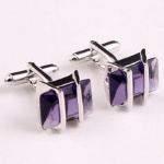 Purple crytal cufflink