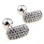 Long crystal cufflink