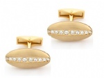 Oval Crystal cufflink