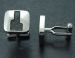 Black fiber cufflink