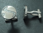 Round enamel cufflink