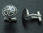 Round enamel cufflink