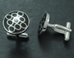 Round enamel cufflink