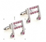 Music cufflink, crystal cufflink